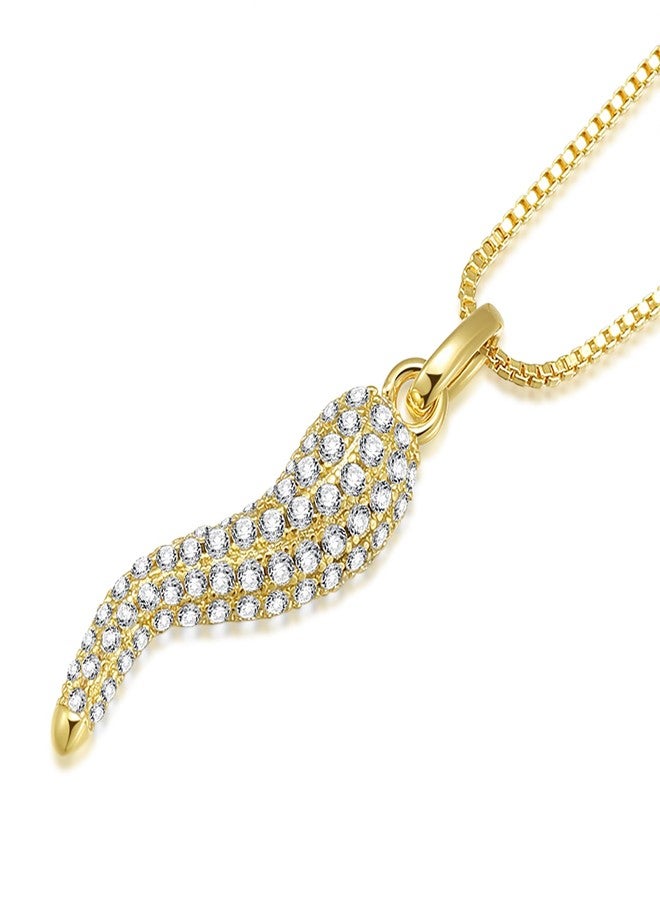 espere Italian Horn Charm Necklace in Gold - Image 1